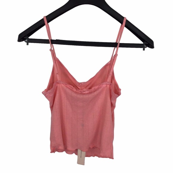 BCBGeneration Womens Top Coral Size Medium Camisole Tank Pointelle Crop $58 - Picture 3 of 4